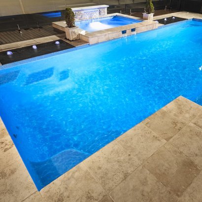 A fibreglass pool in a Wheatbelt backyard